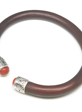 南红野生绿松石格桑花鸡血藤手镯