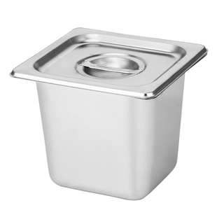 不锈钢份数盆带盖盆奶茶店果酱盒配料盒长方形分数盒加厚加深方盆