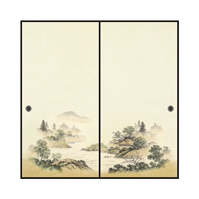 龙井和室天地袋柜门专用纸榻榻米天地带山水画日本进口小门纸画
