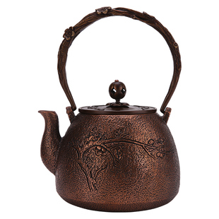 御音茶坊紫铜壶铸铜烧水壶加厚无涂层泡茶壶纯手工纯铜烧水壶套装