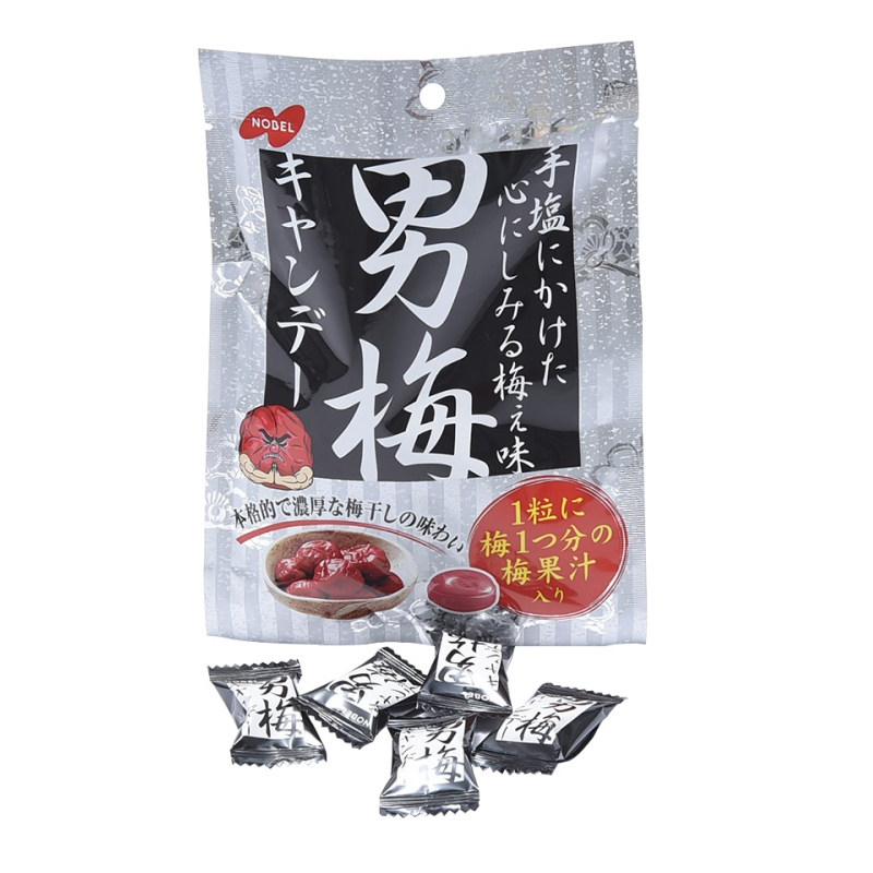 现货零食日本诺贝尔Nobel男梅糖紫苏梅子网红酸味梅子糖硬糖80g