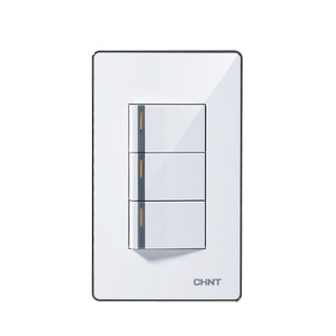 正泰开关家用NEW9E 120*72型 3开三联三开双控墙壁开关插座面板暗