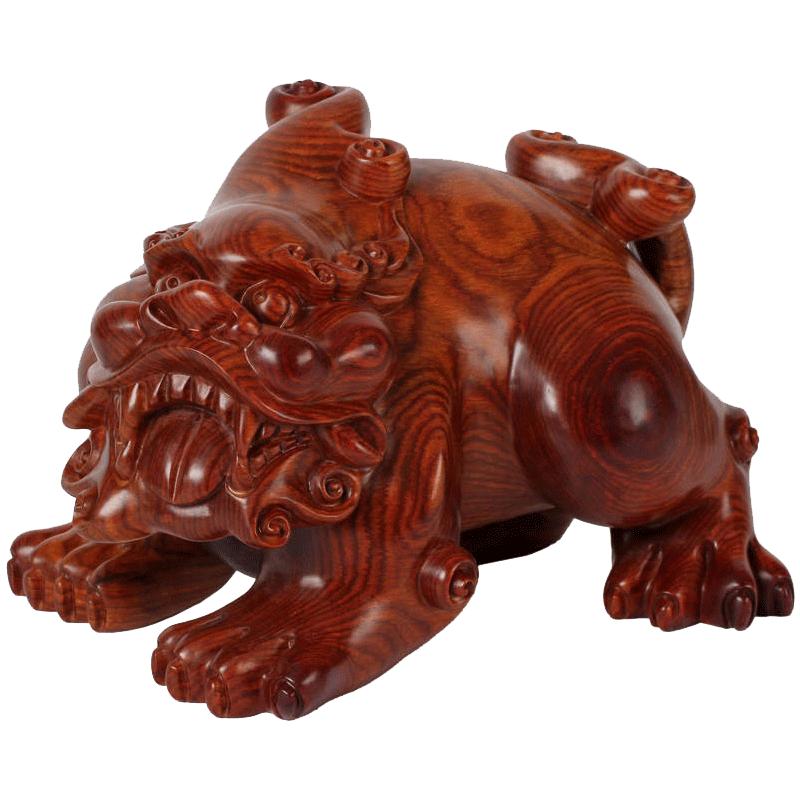 东阳红木吉祥如意动物摆设工艺品
