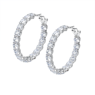 高定进口仿真莫桑石925纯银耳环