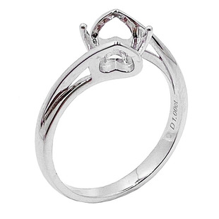 闭口口 天使之吻钻戒托镶嵌925银克拉钻戒指空托 莫桑钻戒子