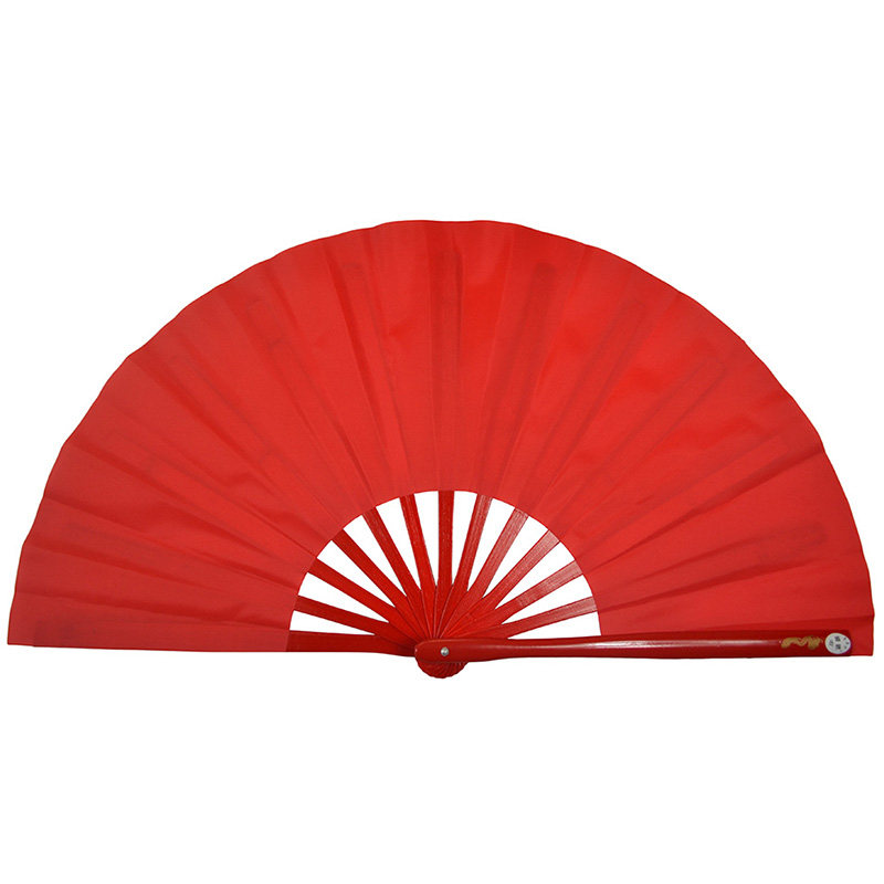 诚武精品竹骨纯红素面太极扇红舞扇中国功夫武术晨练舞蹈表演响扇