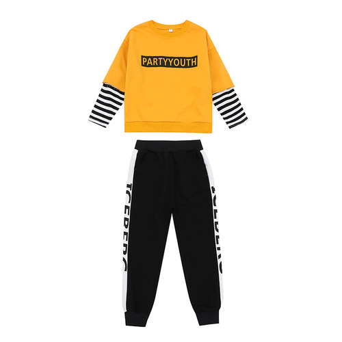 服装裁剪纸样男童女童运动服模板打版儿童秋卫衣卫裤套装样板图纸