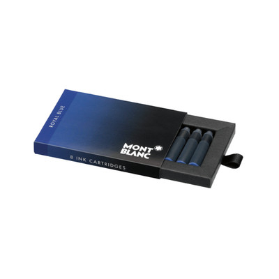 免税店正品带价格标Montblanc万宝龙钢笔皇家蓝色墨芯八只一盒装
