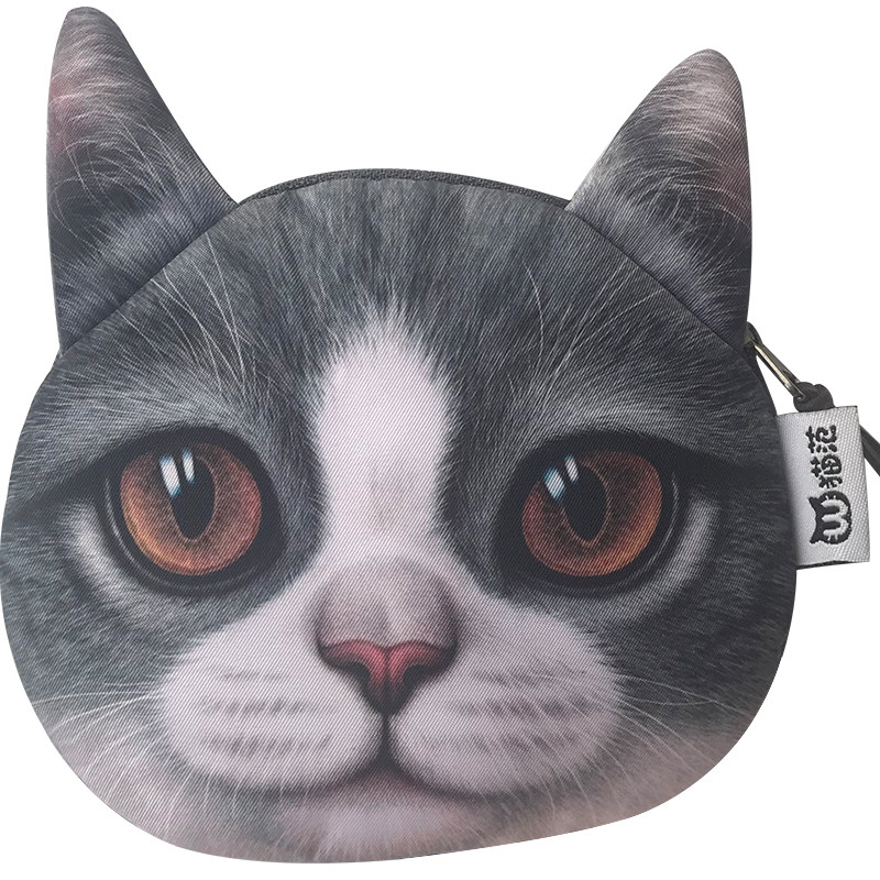 猫范原创  猫咪手拿零钱包女布艺可爱韩国学生迷你硬币包个性创意