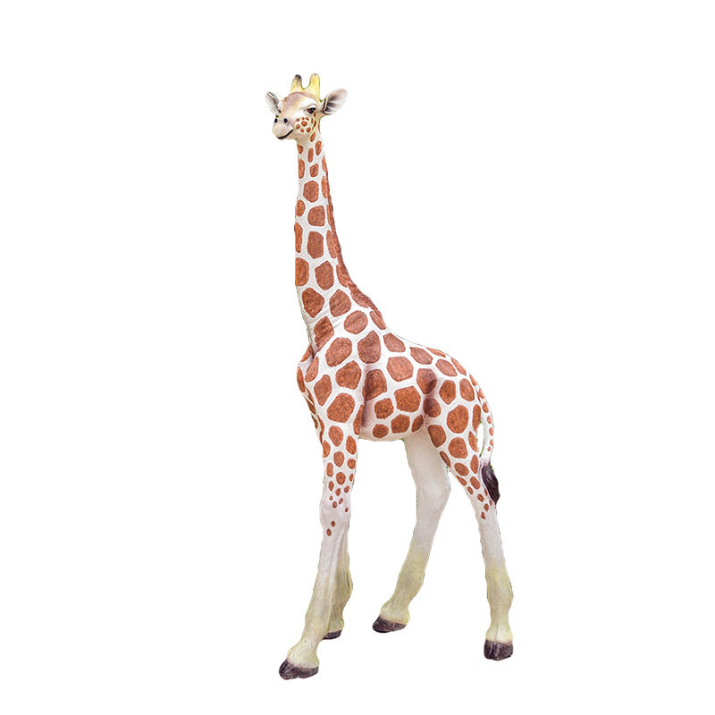 户外园林景观幼儿园摆件商场店面装饰品仿真动物玻璃钢长颈鹿摆件