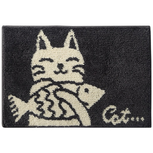 跨境植绒家用进门地垫 简约黑白卧室卫生间浴室吸水防滑垫脚踏垫