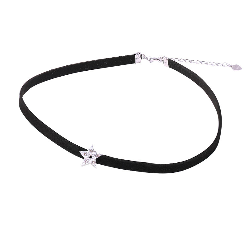 纯银明星同款镶钻颈链女choker