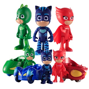 睡衣小英雄小飞侠睡衣小超人猫头鹰女猫小子月之女飞壁侠猫车玩具