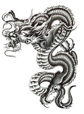 龙纹身防水持久纹身贴