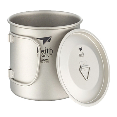 铠斯keith纯钛野营便携折叠水杯