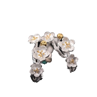 入梦 原创欧美s925纯银防过敏女饰品首饰品梅花耳钉耳饰女友礼物