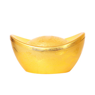 仿真金元宝摆件塑料空心大号元宝糖果盒招财风水开业装饰抽奖道具