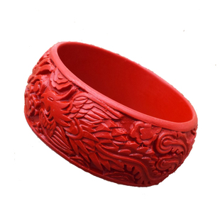 漆器手镯雕漆龙凤镯子北京特色工艺品 宽手镯首饰品 结婚礼物包邮