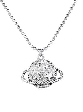 蓝染原创深蓝星球项链不锈钢个性月亮吊坠街头项链原宿情侣链子