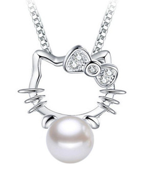 925纯银项链kt猫kittykitty吊坠