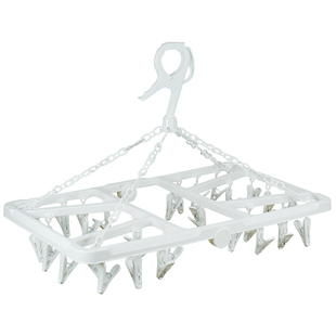 可折叠防风塑料加厚多功能晾衣架家用卧室内衣袜子带多夹子衣架