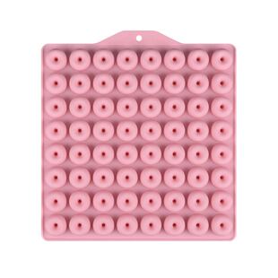 新款64连多孔小甜甜圈巧克力模具口哨糖果奶片冰块奶糖模具易脱模