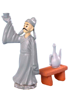 微景观卡通人物李白摄影小摆件