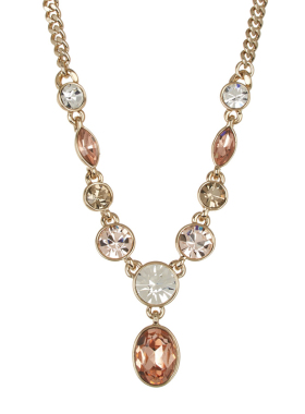 欧美正品纪家高端镶嵌金水晶项链