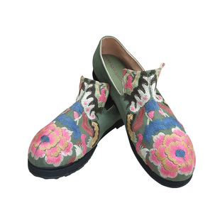 九天莲池老北京布鞋女2025新款千层底民族风绣花平底休闲帆布女鞋