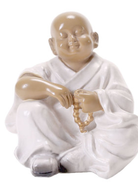 禅意中式风小和尚花瓶桌面摆件