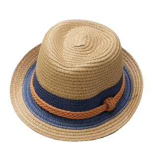 夏天儿童草帽韩版男童爵士帽小男孩防晒帽亲子帽遮阳帽宝宝帽子潮