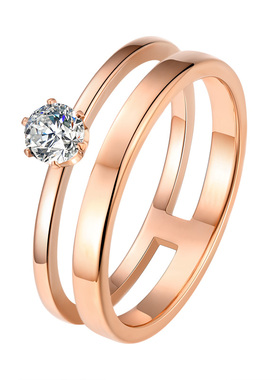 轻奢双层女感网时尚个性钛钢戒指