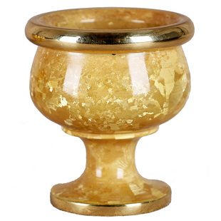 圆通佛具家用供财神地主敬神供杯酒杯高脚供水杯供奉结晶光身贡杯