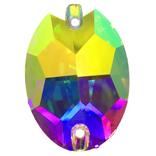 施华炫彩水晶玻璃K9手缝钻白色AB钻 DIY摩登舞服赛服贴钻椭圆形