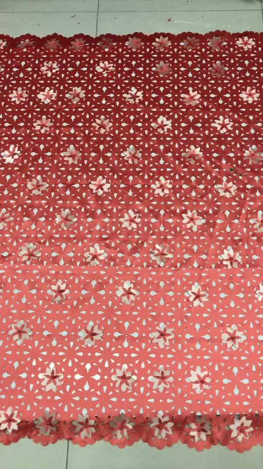 Elegant Beaded African Applique Flowers 3d African Laser Cut Embroidery