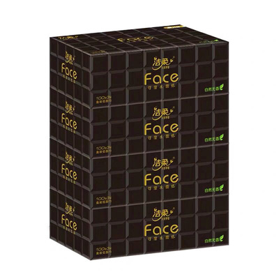 盒装面纸洁柔804盒4层黑色盒抽纸