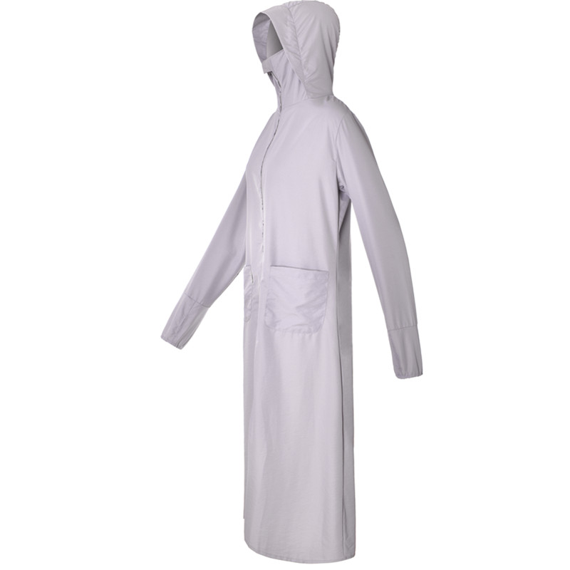 骑电动摩托车防晒衣女夏季海边旅游徒步户外防晒服连帽中长款外套