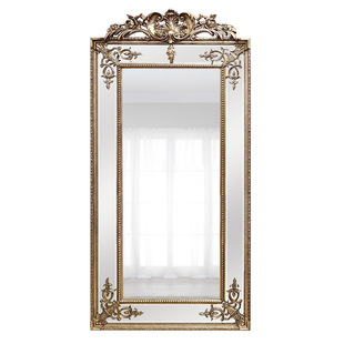 美式高端壁挂装饰镜玄关壁炉艺术背景挂画镜框浴室洗漱方形镜定制