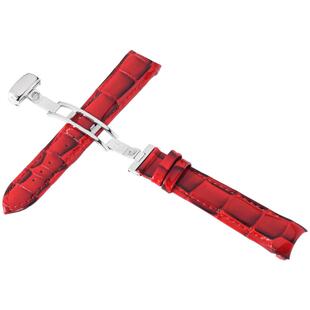 蒂菲曼代用天梭表带女真皮T035库图1853表带石英机械亮光漆皮18mm