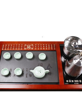 越一乌金石黑檀木整套功夫茶具