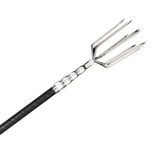 加硬碳素鱼叉杆抄网竿槟榔杆倒刺鱼叉头老式鱼叉可伸缩定位鱼叉杆