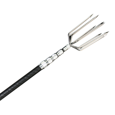 加硬碳素鱼叉杆抄网杆倒刺可伸缩