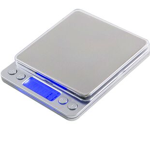 便携式翻盖笔记本电子秤配料秤不锈钢厨房秤2kg/精度0.1g珠宝秤