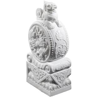 曲阳石雕抱鼓石家用汉白玉小象石墩一对仿古门墩新中式庭院门当石