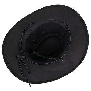 夏季新款遮阳男士帽休闲旅游麂皮绒牛仔帽西部骑士帽男士骑马帽子