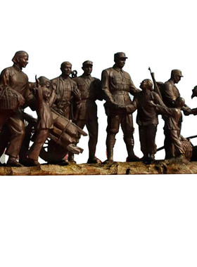 军人部队玻璃钢户外景观雕塑