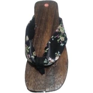 中式坡跟女士居家居拖鞋中国风女木屐学生表演专用木拖鞋COSPLAY