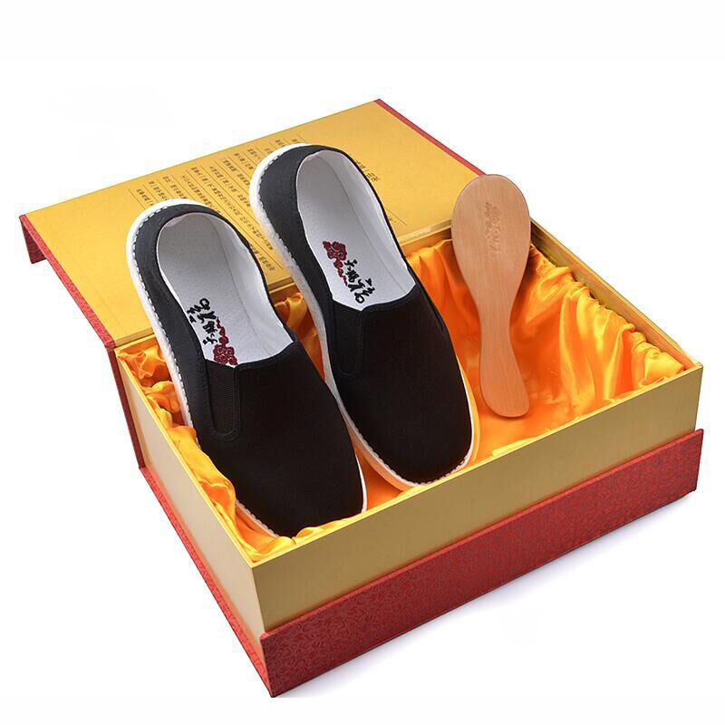 天赐福北京布鞋男舒适透气千层底布鞋手工纳底休闲鞋礼盒装爸爸鞋