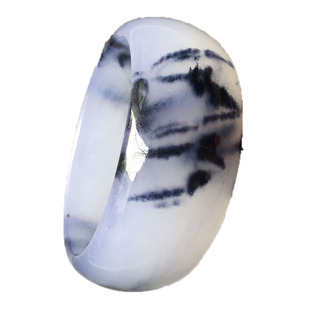 玉手镯女新疆和田戈壁玉青花手镯石英岩玉水墨青花手镯加宽玉镯子