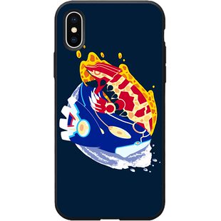 卡通宝可梦红蓝宝石手机壳XS适用iPhone16小米13光面玻璃12全包14苹果15ProMax神奇宝贝Plus华为XR硅胶保护壳